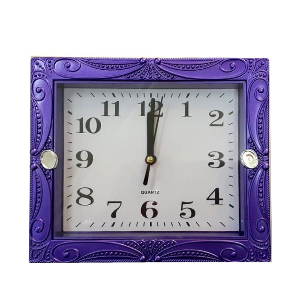 χρώμα-μώβ-ρολόι-τοίχου-πλαστικό-21x18cm